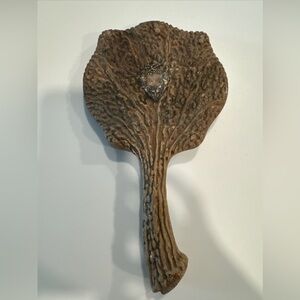 Antique Faux Antler Hand Held Mirror